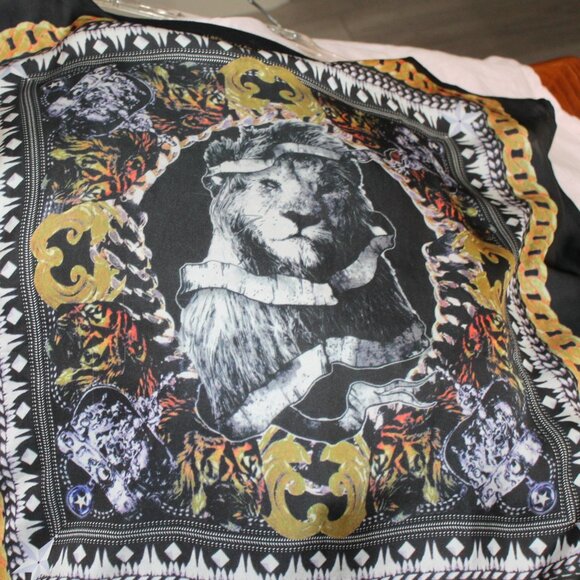 ALBERTO MAKALI Lion Print Scarf Top Size Large - Picture 3 of 4